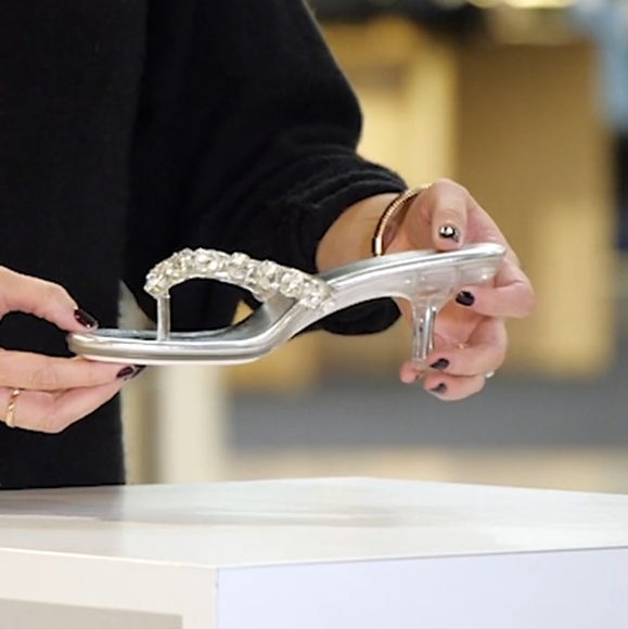 Jeffrey Campbell Rhinestone Flip Flop In Silver - Picture 3 of 16